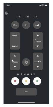 Sleep System 800 bluetooth app screen