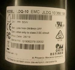 ERGO JLDQ.10 HEAD MOTOR LABEL