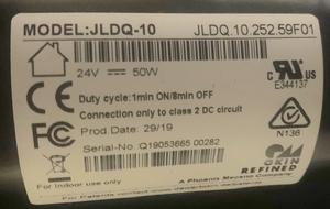 ERGO JLDQ.10 FOOT MOTOR LABEL