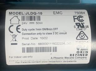 ERGO JLDQ.10 HEAD MOTOR LABEL
